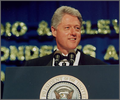Clinton at the Podium